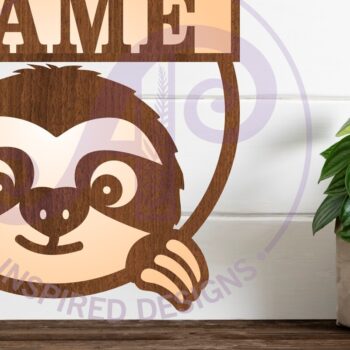 Intra απο ξύλο plywood 3mm-4mm πάχος – Πρότυπο κοπής λέιζερ Sloth Name Δίασταση  20x20 cm INTRAFABR-95323397 - Image 1