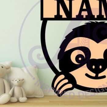 Intra απο ξύλο plywood 3mm-4mm πάχος – Πρότυπο κοπής λέιζερ Sloth Name Δίασταση  20x20 cm INTRAFABR-95323397 - Image 2