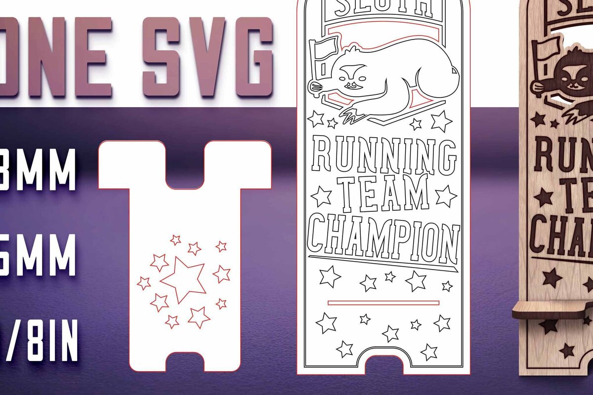 Intra απο ξύλο plywood 3mm-4mm πάχος – Sloth Stand Phone  Δίασταση  20x20 cm INTRAFABR-77458554