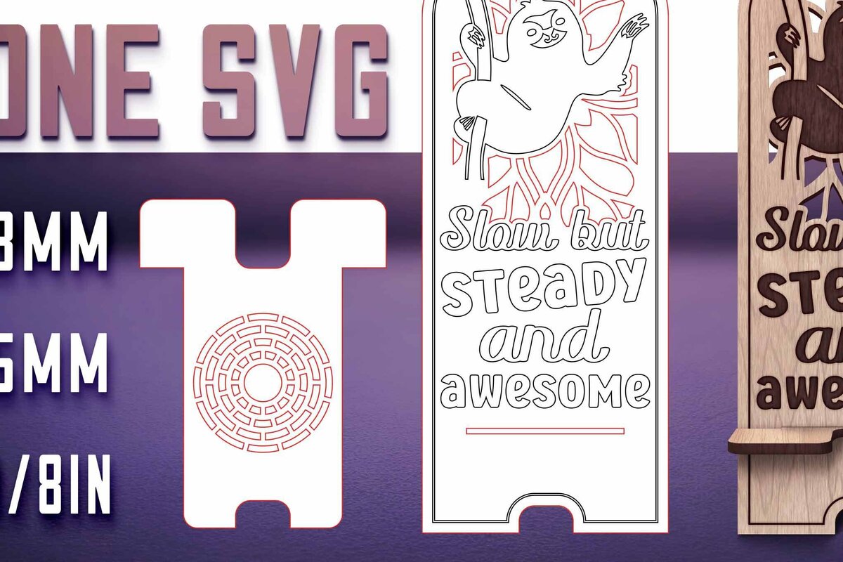 Intra απο ξύλο plywood 3mm-4mm πάχος – Sloth Stand Phone  Δίασταση  20x20 cm INTRAFABR-77458602