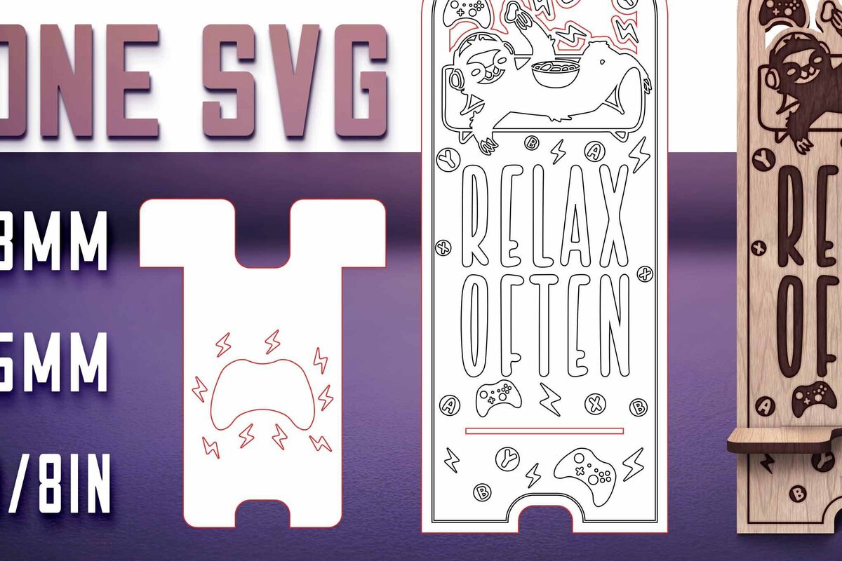 Intra απο ξύλο plywood 3mm-4mm πάχος – Sloth Stand Phone  Δίασταση  20x20 cm INTRAFABR-77458393