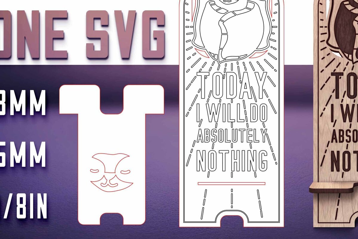 Intra απο ξύλο plywood 3mm-4mm πάχος – Sloth Stand Phone  Δίασταση  20x20 cm INTRAFABR-77458460