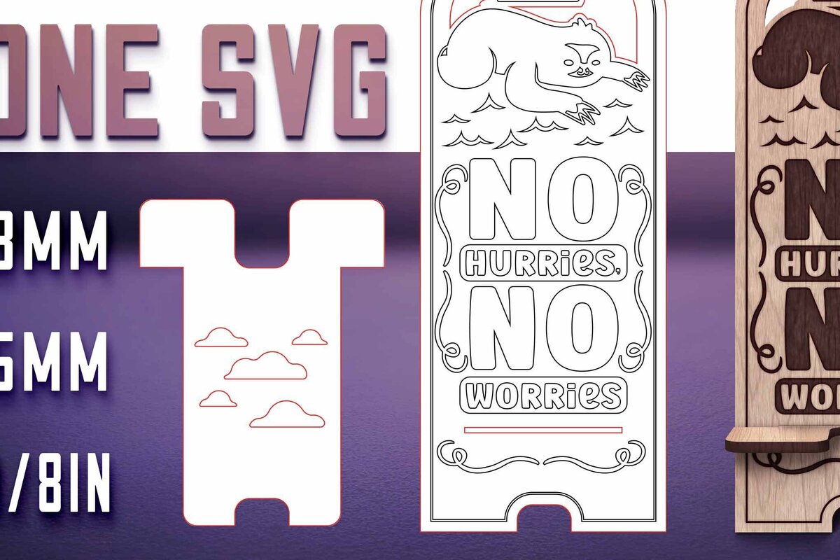 Intra απο ξύλο plywood 3mm-4mm πάχος – Sloth Stand Phone  Δίασταση  20x20 cm INTRAFABR-77458489