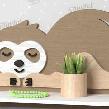 Intra απο ξύλο plywood 3mm-4mm πάχος –  κοπής λέιζερ ραφιών τοίχου Sloth Δίασταση  40x30 cm INTRAFABR-109866706 - Image 1