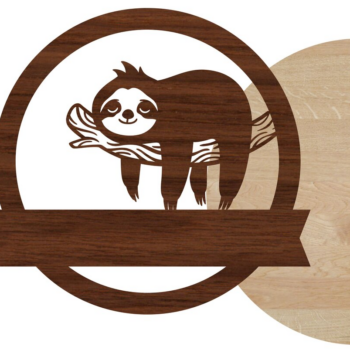 Intra απο ξύλο plywood 3mm-4mm πάχος – Sloth καλωσορίσματος σημάδι και κενό Δίασταση  20x20 cm INTRAFABR-14177896 - Image 3