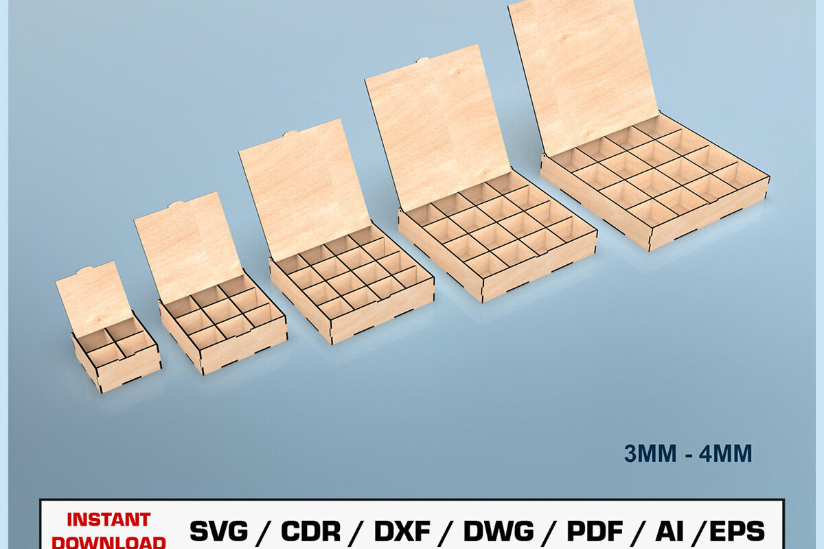 Intra απο ξύλο plywood 3mm-4mm πάχος – Κουτί αποθήκευσης με τρύπες, κουτί σοκολάτας Δίασταση  20x20 cm INTRAFABR-108322366