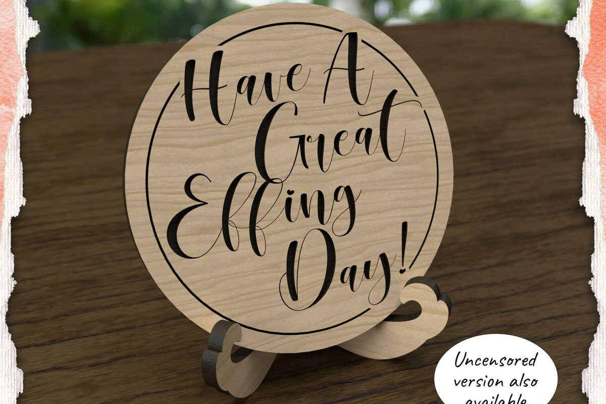 Intra απο ξύλο plywood 3mm-4mm πάχος – Μικρό Flourish Stand &amp; Great Day Sign Δίασταση  40x30 cm INTRAFABR-117387886