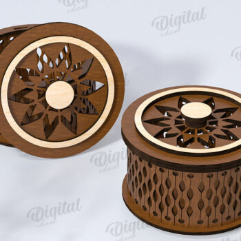 Intra απο ξύλο plywood 3mm-4mm πάχος – Μικρό στρογγυλό κουτί μπιχλιμπιδιών Δέσμη κοπής λέιζερ Δίασταση  20x20 cm INTRAFABR-118958308 - Image 9