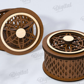 Intra απο ξύλο plywood 3mm-4mm πάχος – Μικρό στρογγυλό κουτί μπιχλιμπιδιών Δέσμη κοπής λέιζερ Δίασταση  20x20 cm INTRAFABR-118958308 - Image 13