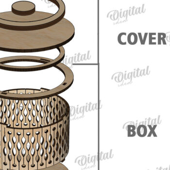 Intra απο ξύλο plywood 3mm-4mm πάχος – Μικρό στρογγυλό κουτί μπιχλιμπιδιού Κοπή λέιζερ Δίασταση  20x20 cm INTRAFABR-119075851 - Image 3