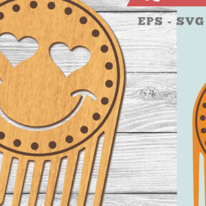 Intra απο ξύλο plywood 3mm-4mm πάχος – Smile FaceComb 2 Δίασταση  20x20 cm INTRAFABR-104778562