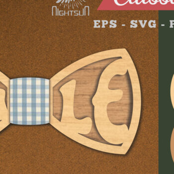 Intra απο ξύλο plywood 3mm-4mm πάχος – Smile Bowtie Δίασταση  20x20 cm INTRAFABR-112130705 - Image 1