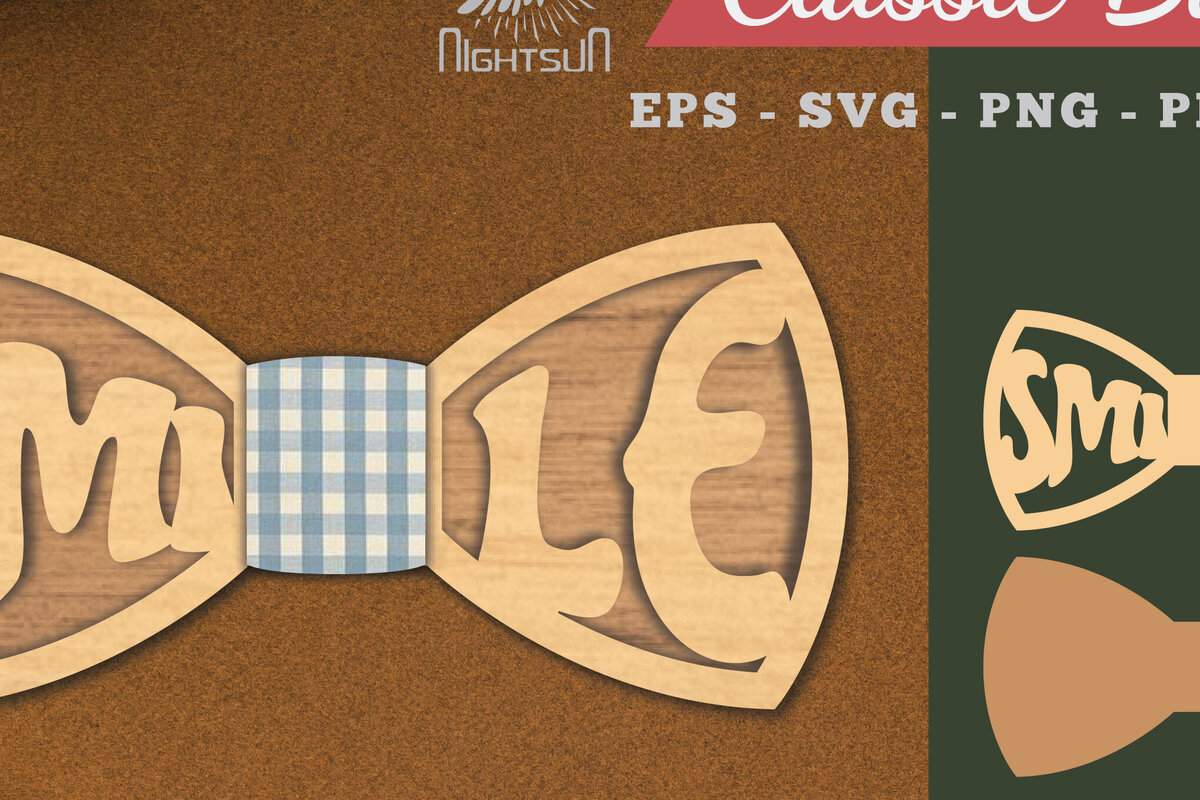 Intra απο ξύλο plywood 3mm-4mm πάχος – Smile Bowtie Δίασταση  20x20 cm INTRAFABR-112130705