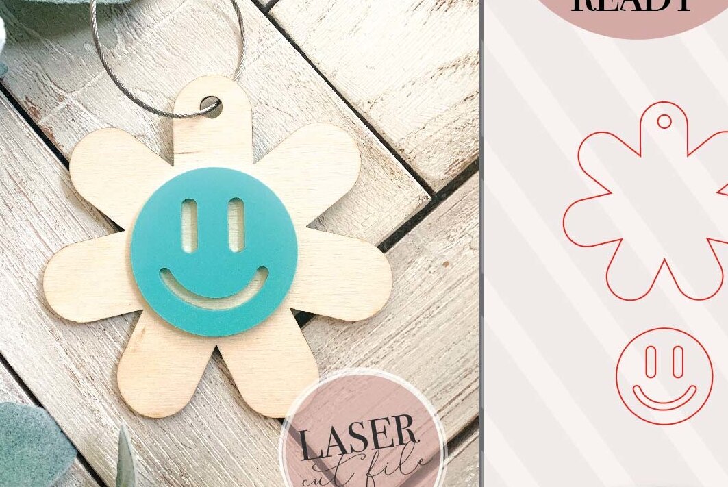 Intra απο ξύλο plywood 3mm-4mm πάχος – Μπρελόκ Smiley Δίασταση  5x5 cm INTRAFABR-74516846