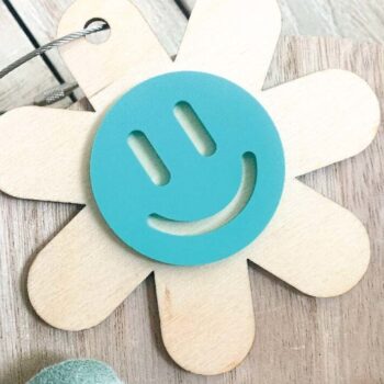 Intra απο ξύλο plywood 3mm-4mm πάχος – Μπρελόκ Smiley Δίασταση  5x5 cm INTRAFABR-74516846 - Image 5