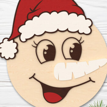 Intra απο ξύλο plywood 3mm-4mm πάχος – Χαμογελαστός Χιονάνθρωπος Χριστουγεννιάτικη διακόσμηση τοίχου Δίασταση  40x30 cm INTRAFABR-107375695 - Image 1