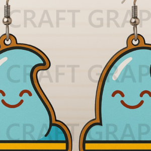 Intra απο ξύλο plywood 3mm-4mm πάχος – Smiling Wave Σκουλαρίκια Cut Δίασταση  5x5 cm INTRAFABR-123663853