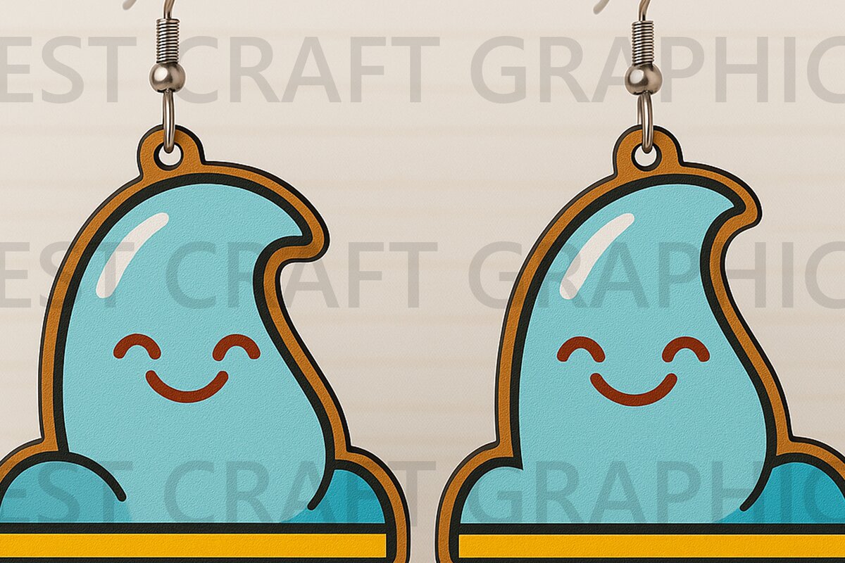 Intra απο ξύλο plywood 3mm-4mm πάχος – Smiling Wave Σκουλαρίκια Cut Δίασταση  5x5 cm INTRAFABR-123663853