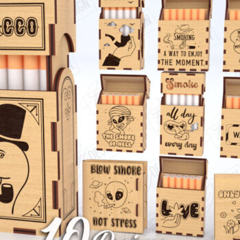 Intra απο ξύλο plywood 3mm-4mm πάχος – Smoking Storage Box Πακέτο κοπής με λέιζερ Δίασταση  20x20 cm INTRAFABR-120416753 - Image 1