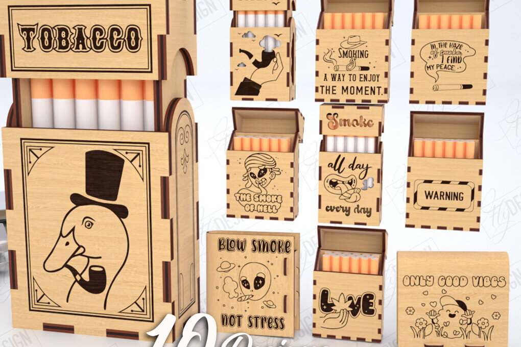 Intra απο ξύλο plywood 3mm-4mm πάχος – Smoking Storage Box Πακέτο κοπής με λέιζερ Δίασταση  20x20 cm INTRAFABR-120416753