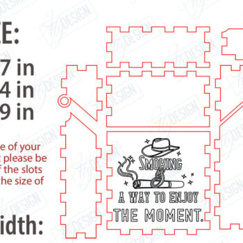 Intra απο ξύλο plywood 3mm-4mm πάχος – Smoking Storage Box Πακέτο κοπής με λέιζερ Δίασταση  20x20 cm INTRAFABR-120416753 - Image 3