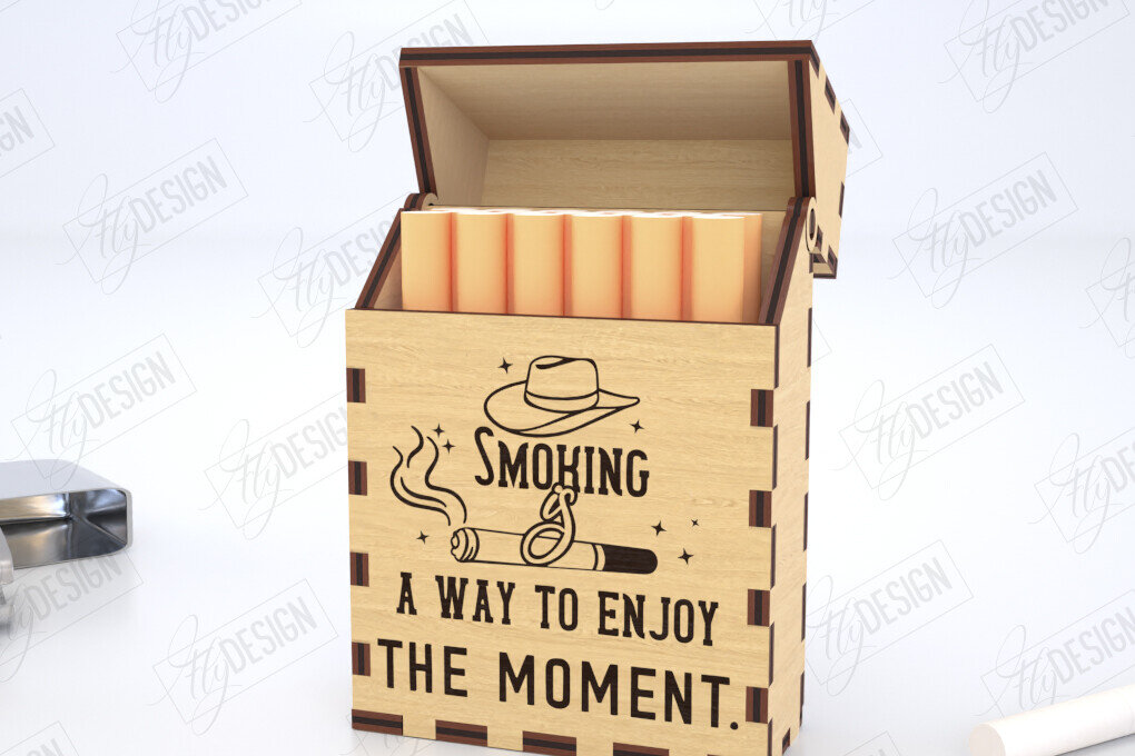 Intra απο ξύλο plywood 3mm-4mm πάχος – Κουτί αποθήκευσης καπνίσματος | Αρχείο CNC Δίασταση  20x20 cm INTRAFABR-120416720