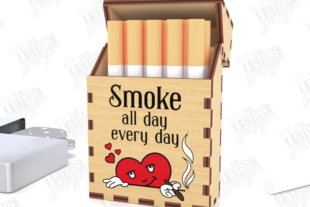 Intra απο ξύλο plywood 3mm-4mm πάχος – Κουτί αποθήκευσης καπνίσματος | Αρχείο CNC Δίασταση  20x20 cm INTRAFABR-120417388