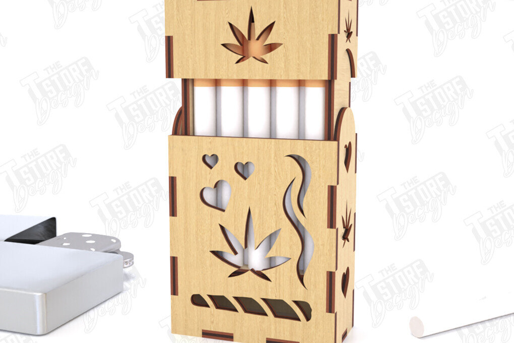 Intra απο ξύλο plywood 3mm-4mm πάχος – Κουτί αποθήκευσης καπνίσματος | Αρχείο CNC Δίασταση  20x20 cm INTRAFABR-120417402