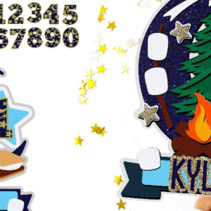 Intra απο ξύλο plywood 3mm-4mm πάχος – Smores Birthday Cake Topper Δίασταση  20x20 cm INTRAFABR-88695820