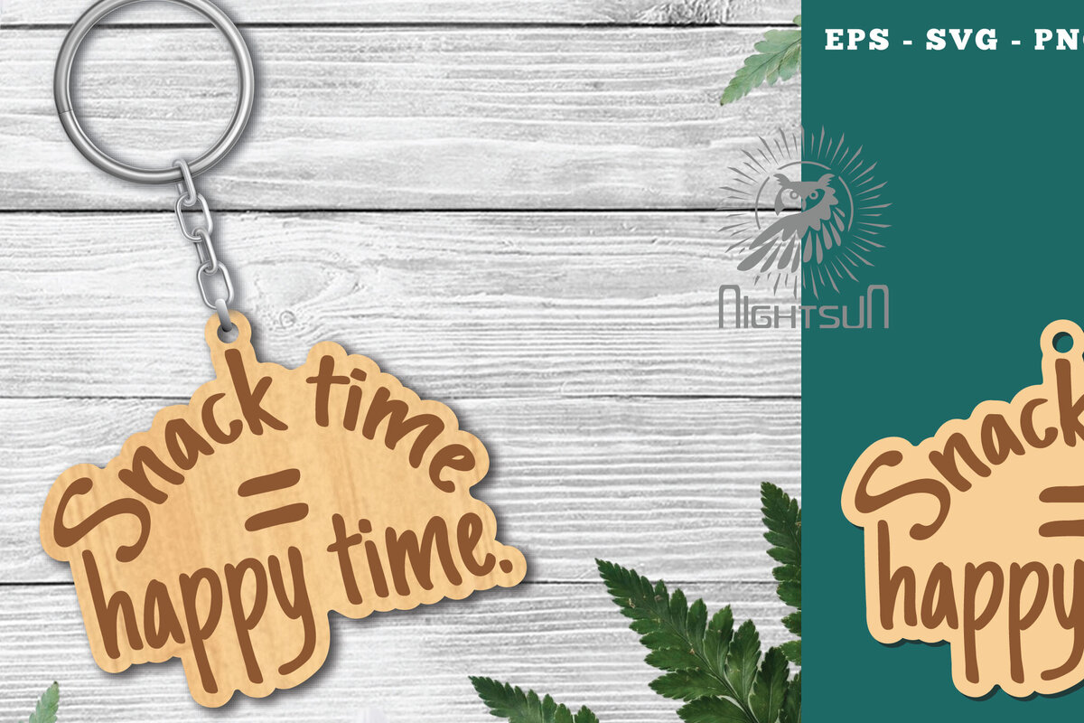 Intra απο ξύλο plywood 3mm-4mm πάχος – Snack Time, Happy Time Δίασταση  20x20 cm INTRAFABR-118402811