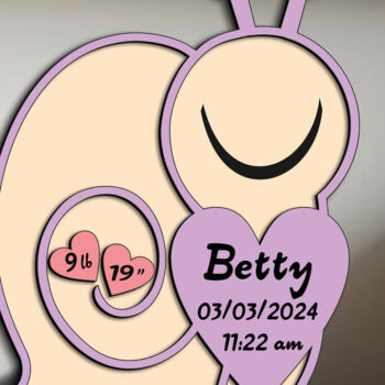 Intra απο ξύλο plywood 3mm-4mm πάχος – Πίνακας Ανακοινώσεων Γέννησης Σαλιγκάρι Δίασταση 45x45 cm INTRAFABR-103245858 - Image 1