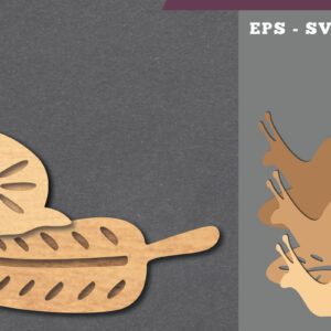 Intra απο ξύλο plywood 3mm-4mm πάχος – Σαλιγκάρι σε φύλλο Διακόσμηση κοπής με λέιζερ Δίασταση  20x20 cm INTRAFABR-112075148