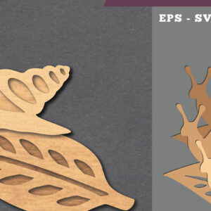 Intra απο ξύλο plywood 3mm-4mm πάχος – Σαλιγκάρι σε φύλλο Διακόσμηση κοπής με λέιζερ Δίασταση  20x20 cm INTRAFABR-112075022