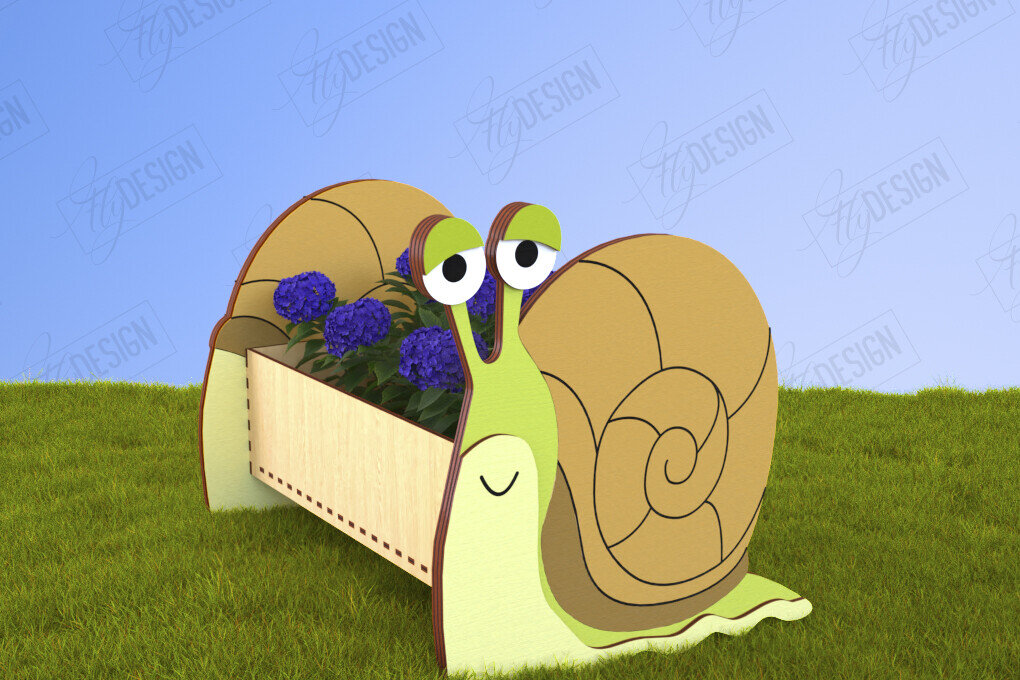 Intra απο ξύλο plywood 3mm-4mm πάχος – Σαλιγκάρι Φυτευτή | Διακόσμηση για εξωτερικούς χώρους Δίασταση  20x20 cm INTRAFABR-120638170