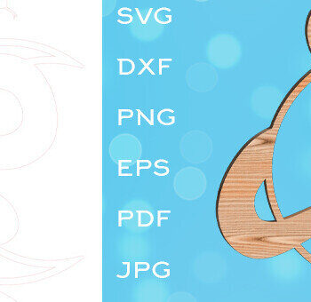 Intra απο ξύλο plywood 3mm-4mm πάχος – Φίδι με σκουλαρίκια Crescent Moon Δίασταση  5x5 cm INTRAFABR-100855782 - Image 1