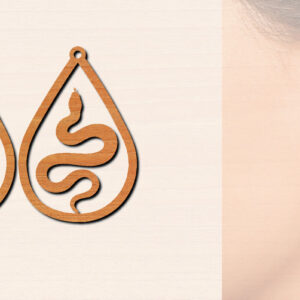 Intra απο ξύλο plywood 3mm-4mm πάχος – Ξύλινα σκουλαρίκια Snake Δίασταση  5x5 cm INTRAFABR-100326409