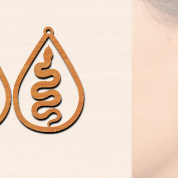 Intra απο ξύλο plywood 3mm-4mm πάχος – Ξύλινα σκουλαρίκια Snake Δίασταση  5x5 cm INTRAFABR-100326348 - Image 1