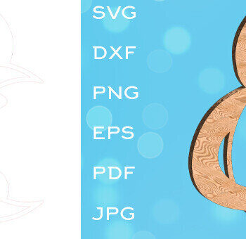 Intra απο ξύλο plywood 3mm-4mm πάχος – Φίδι που στριφογυρίζει γύρω από την ημισέληνο Δίασταση 20x20 cm INTRAFABR-100855792 - Image 1