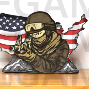 Intra απο ξύλο plywood 3mm-4mm πάχος – Sniper Soldier Χάρτης ΗΠΑ Δίασταση  20x20 cm INTRAFABR-123433136