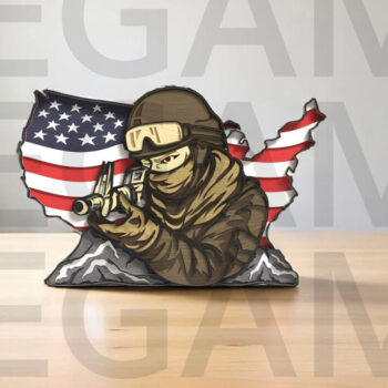 Intra απο ξύλο plywood 3mm-4mm πάχος – Sniper Soldier Χάρτης ΗΠΑ Δίασταση  20x20 cm INTRAFABR-123433136 - Image 6