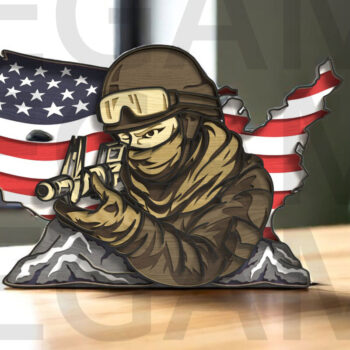 Intra απο ξύλο plywood 3mm-4mm πάχος – Sniper Soldier Χάρτης ΗΠΑ Δίασταση  20x20 cm INTRAFABR-123433136 - Image 7