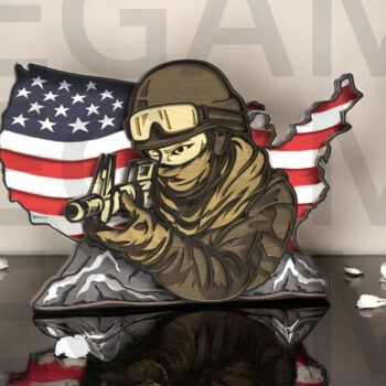 Intra απο ξύλο plywood 3mm-4mm πάχος – Sniper Soldier Χάρτης ΗΠΑ Δίασταση  20x20 cm INTRAFABR-123433136 - Image 11