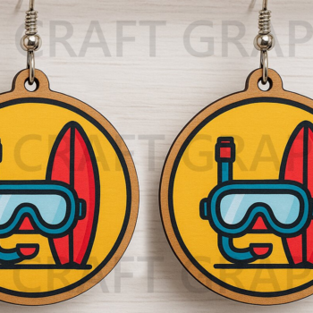 Intra απο ξύλο plywood 3mm-4mm πάχος – Μπρελόκ Snorkel Surf Δίασταση  5x5 cm INTRAFABR-123397083 - Image 1