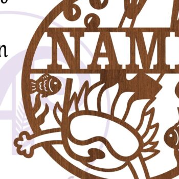 Intra απο ξύλο plywood 3mm-4mm πάχος – Πινακίδα ονόματος αγοριού για κολύμβηση με αναπνευστήρα,, Καταδύσεις Δίασταση  20x20 cm INTRAFABR-85731608 - Image 3