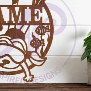 Intra απο ξύλο plywood 3mm-4mm πάχος – Πινακίδα ονόματος κοριτσιού για κολύμβηση με αναπνευστήρα,, Καταδύσεις Δίασταση  20x20 cm INTRAFABR-85730859