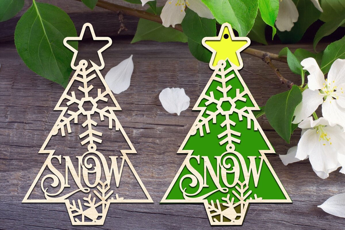 Intra απο ξύλο plywood 3mm-4mm πάχος – Στολίδι χριστουγεννιάτικου δέντρου χιονιού Δίασταση  20x20 cm INTRAFABR-33393226