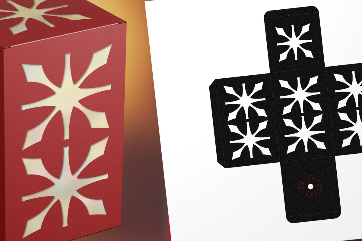 Intra απο ξύλο plywood 3mm-4mm πάχος – Snow Crystal 2 Tea Light Lantern Δίασταση  20x20 cm INTRAFABR-108261631