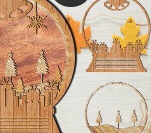 Intra απο ξύλο plywood 3mm-4mm πάχος – Snow Globe Δίασταση  20x20 cm INTRAFABR-42613975