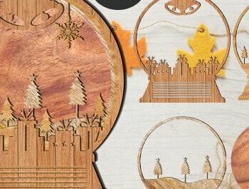 Intra απο ξύλο plywood 3mm-4mm πάχος – Snow Globe Δίασταση  20x20 cm INTRAFABR-42613975 - Image 1