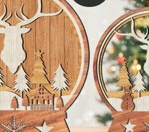 Intra απο ξύλο plywood 3mm-4mm πάχος – Snow Globe Δίασταση  20x20 cm INTRAFABR-42614022